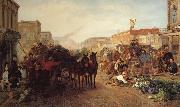 Hahn William Market Scene,Sansome Street,San Francisco oil painting